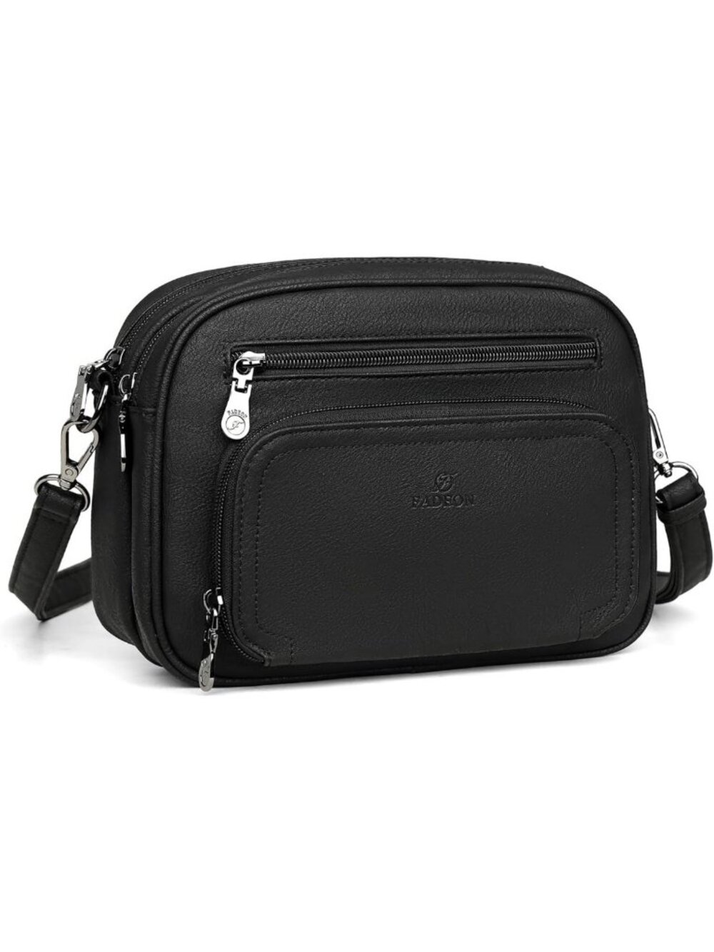 RFID Crossbody Bag for Women & Men, Large Capacity Double-Zip Purse